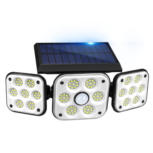 Lampă Solară de Perete cu 3 Capete LED și Senzor de Mișcare – Iluminare Automată pentru Exterior